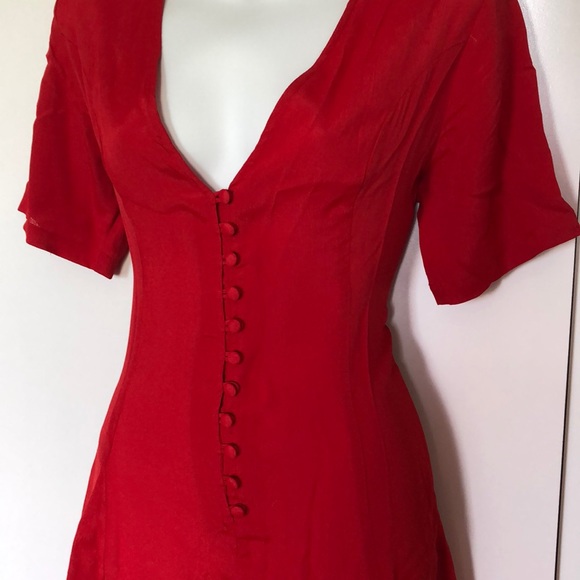 ASOS Button front crepe ruffle tea dress US 6 - Picture 2 of 4